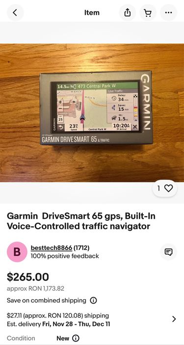 GPS Garmin drive smart 65