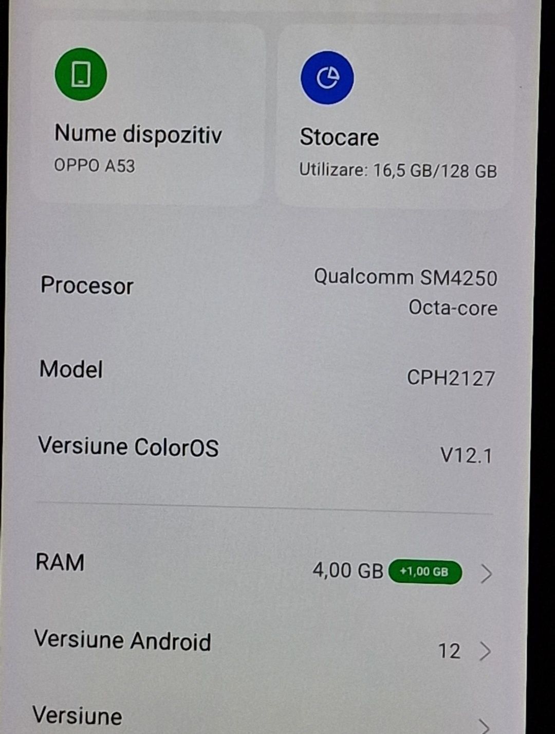 Oppo A53 Gri Închis 128Gb, Impecabil, Liber de rețea.