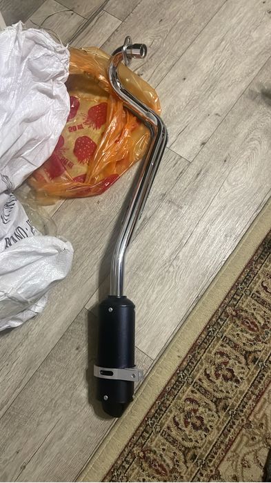 Глушитель с коленом квадрик пльфа питбайк мопед