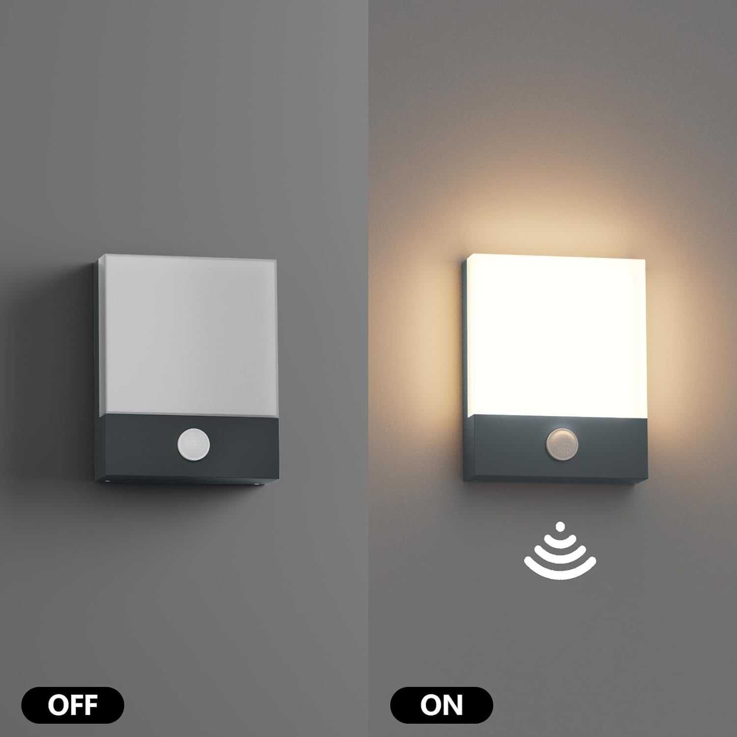 НОВA! Външна LED лампа 24W с датчик за движение, IP65