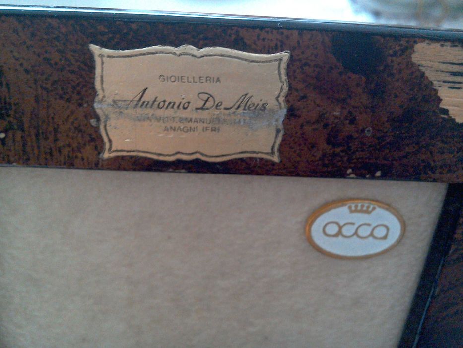 Cutie bijuterii: argint și lemn - proveniență Italia - semnată