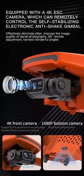 Drona PRO cu GPS,Camera 4K,5G,gimbal 2 axe,20 min,  D 1000 metri, Noua