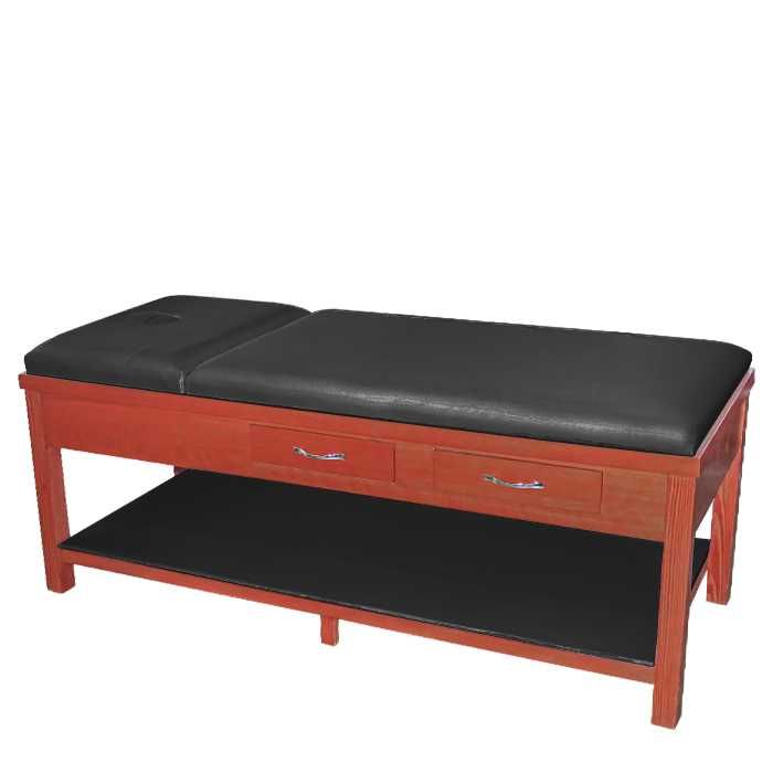 Стационарно дървено легло за масаж и козметика ML310, Черен цвят