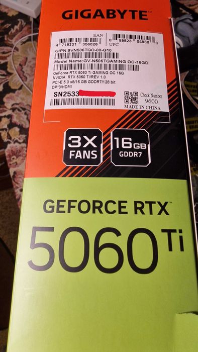 Plava video Gigabyte RTX 5060 Ti GAMING OC 16G, noua, garantie Emag.