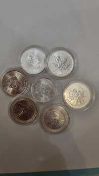 Vand monede argint pur uncii 1oz 31.1gr