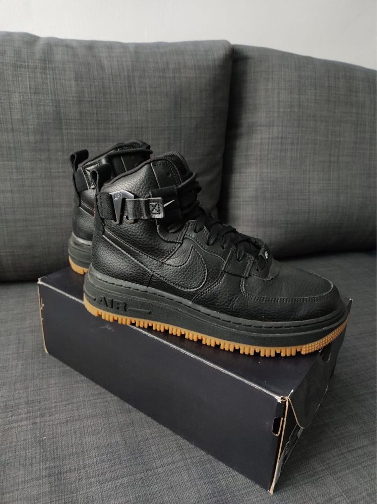 Ghete Nike AF1 HI Utility negre, de piele, marimea 39