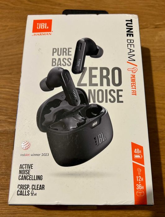 Căști wireless JBL Tune Beam, cu anulare activă a zgomotului, negru