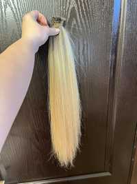 Волосы для наращивания блонд, натуральные