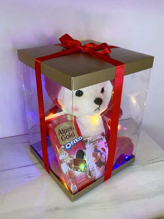 Мишка подарок девушке | мягкая игрушка сладости новогодний подарок