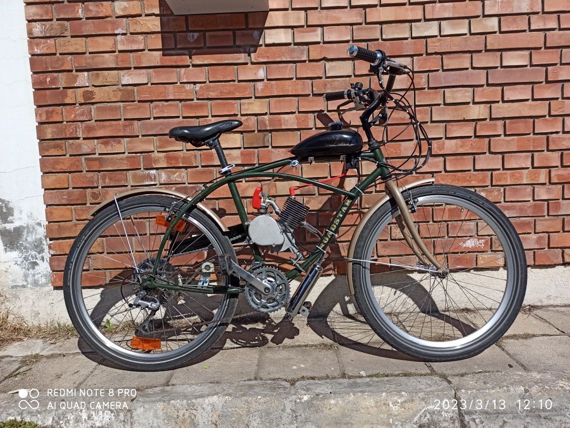 Велосипед колело чопър с бензинов двигател 100куб/см