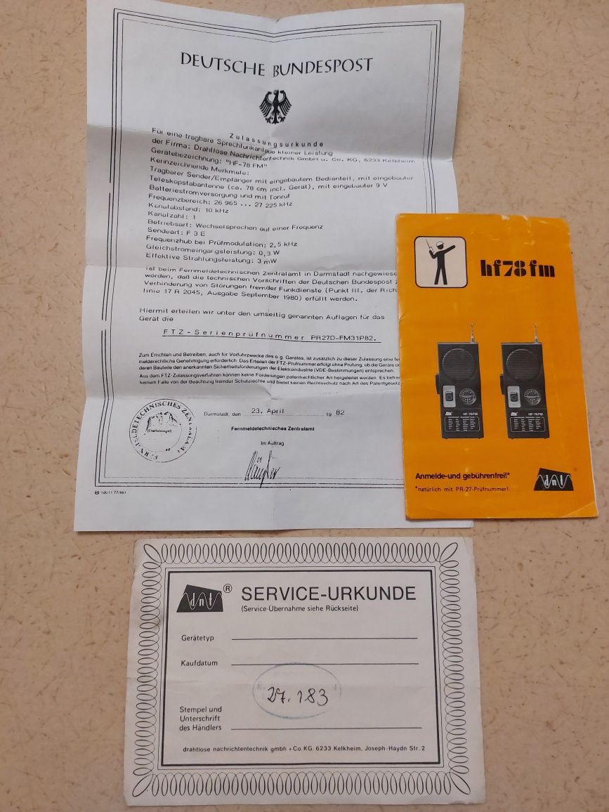 Стари немски Walkie Talkie
