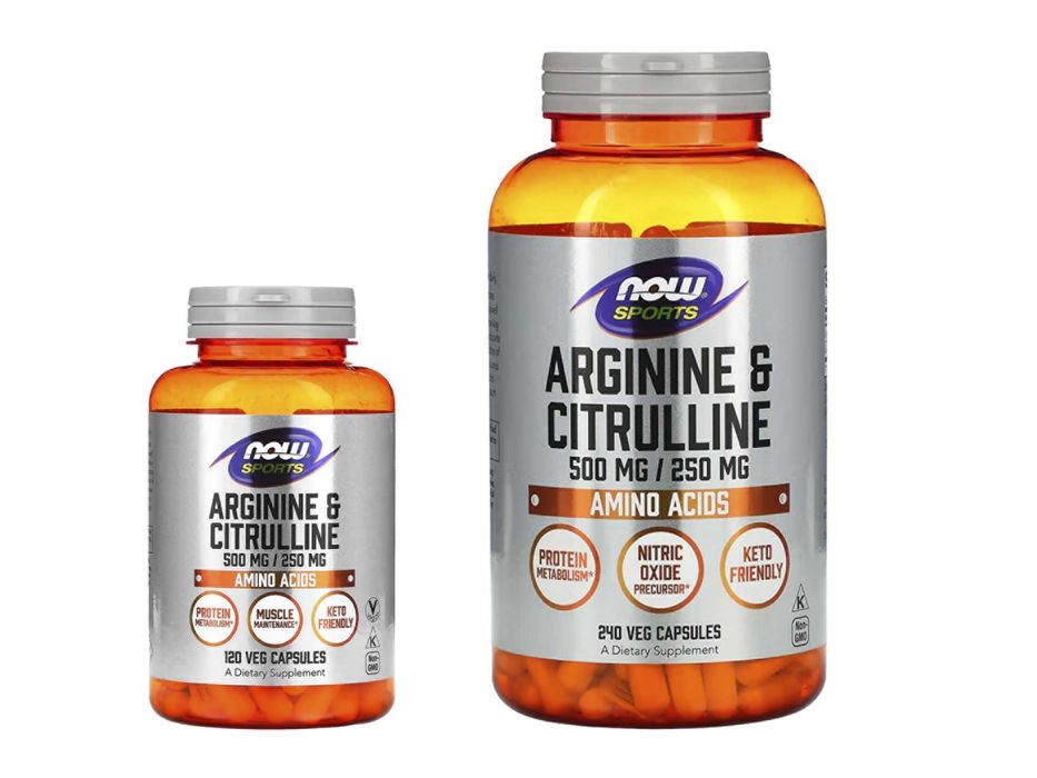 NOW Foods Sports Arginine Citrulline аргинин и цитруллин arginin