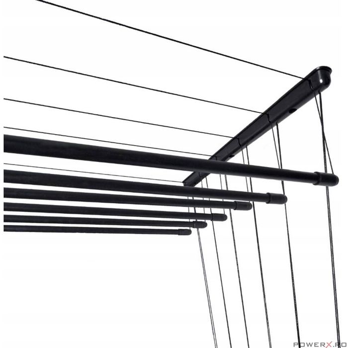 Uscator rufe de tavan, 6x100 cm, negru, Sepio