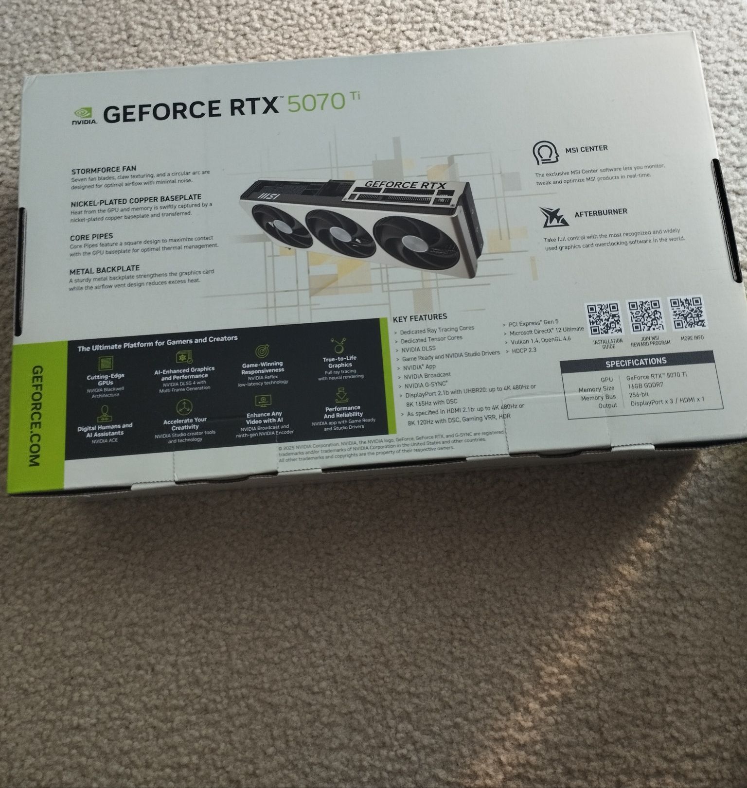 Placa video rtx 5070 Ti inspire 3x 16gb SIGILAT
