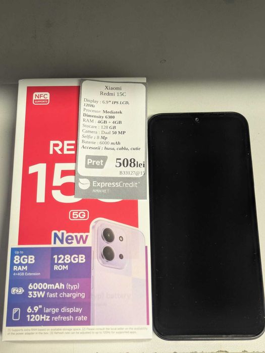 Xiaomi redmi 15C 4+4/128GB B32990 *Garantie 2 ani! (AG15)