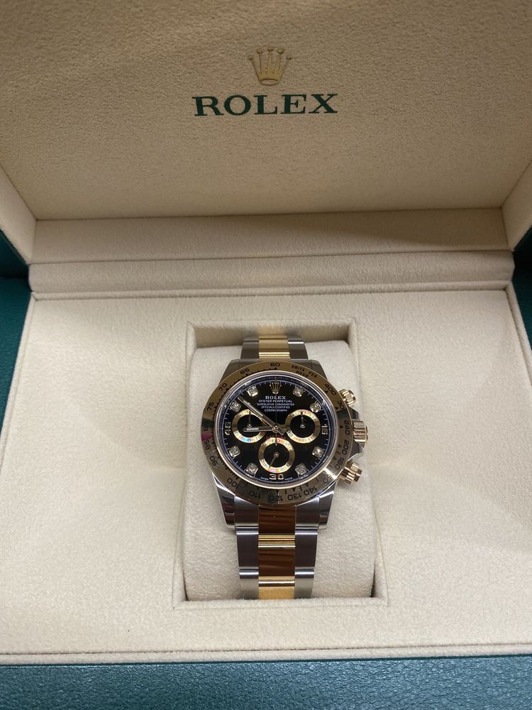 Часовник Rolex Daytona 18K Yellow Gold & Steel Black Diamond Dial