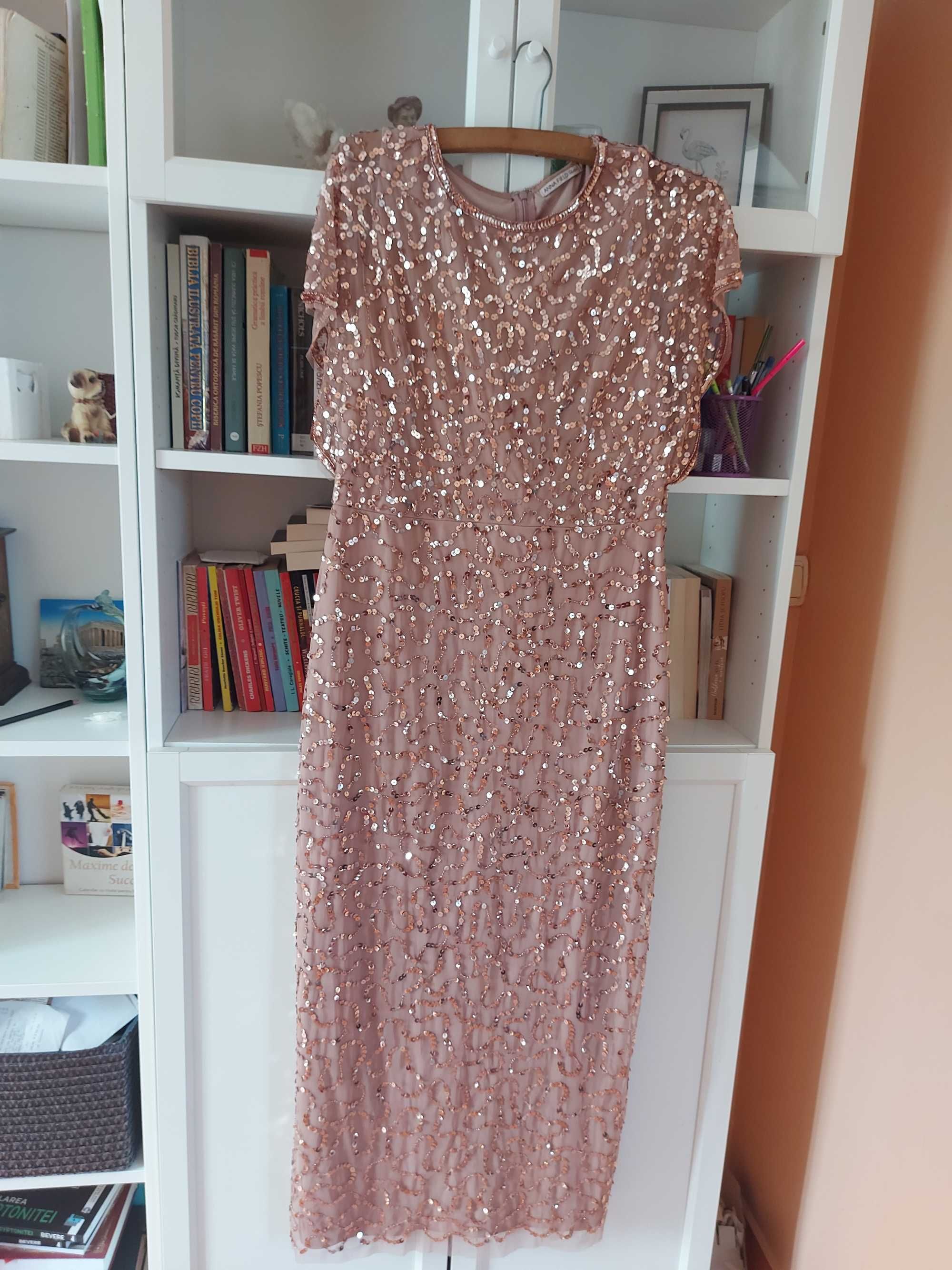 Vand rochie ocazie Anna Field,achiziționata de pe Zalando,roz pudra