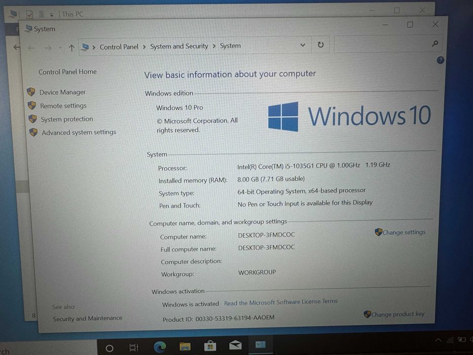 Laptop Lenovo ThinkBook 14 IIL i5-1035G1 SSD 256Gb, 8Gb Ram