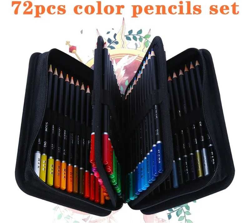 Set 72 creioane colorate cu penar si 2 carti de colorat desenat desen