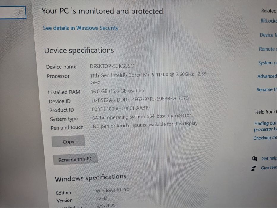 PC Desktop Asus, Intel i5-11400, 16GB RAM, SSD NVMe 256GB + HDD 1TB