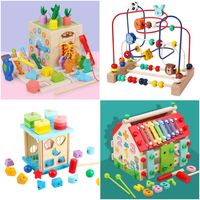Jucării din lemn Montessori, educative și interactive, de motricitate