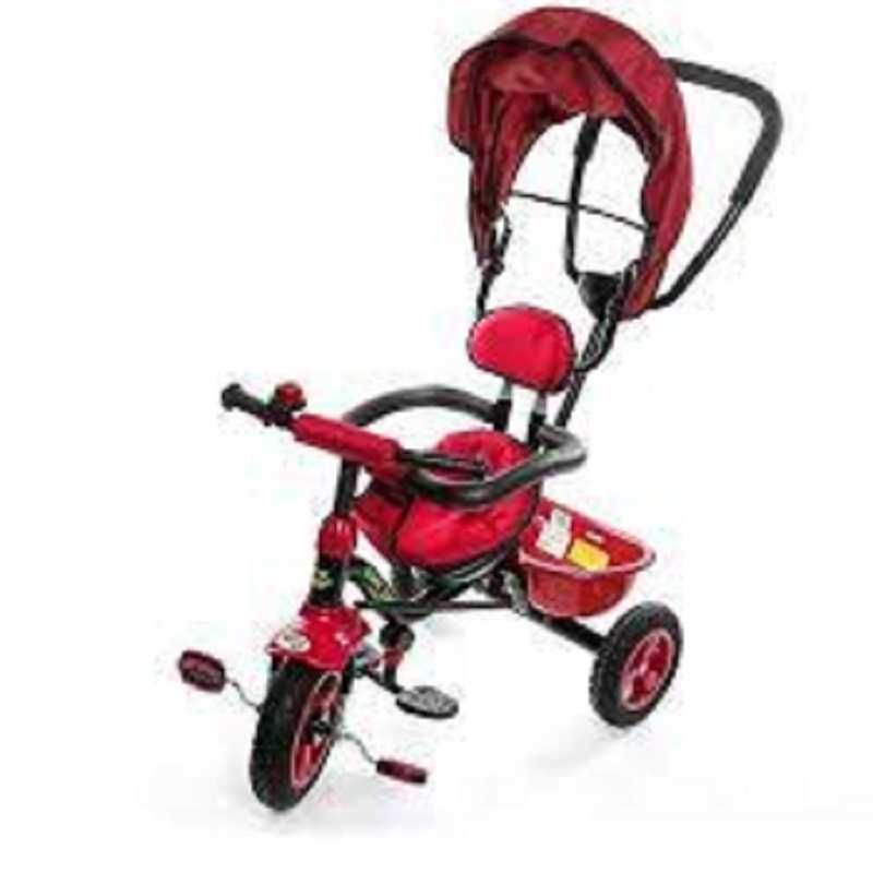 Tricicleta Multifunctionala Cool Baby, Roti Cauciuc, Rosu, NOUA