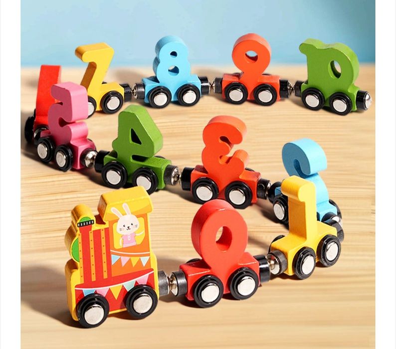 Trenulet magnetic din lemn