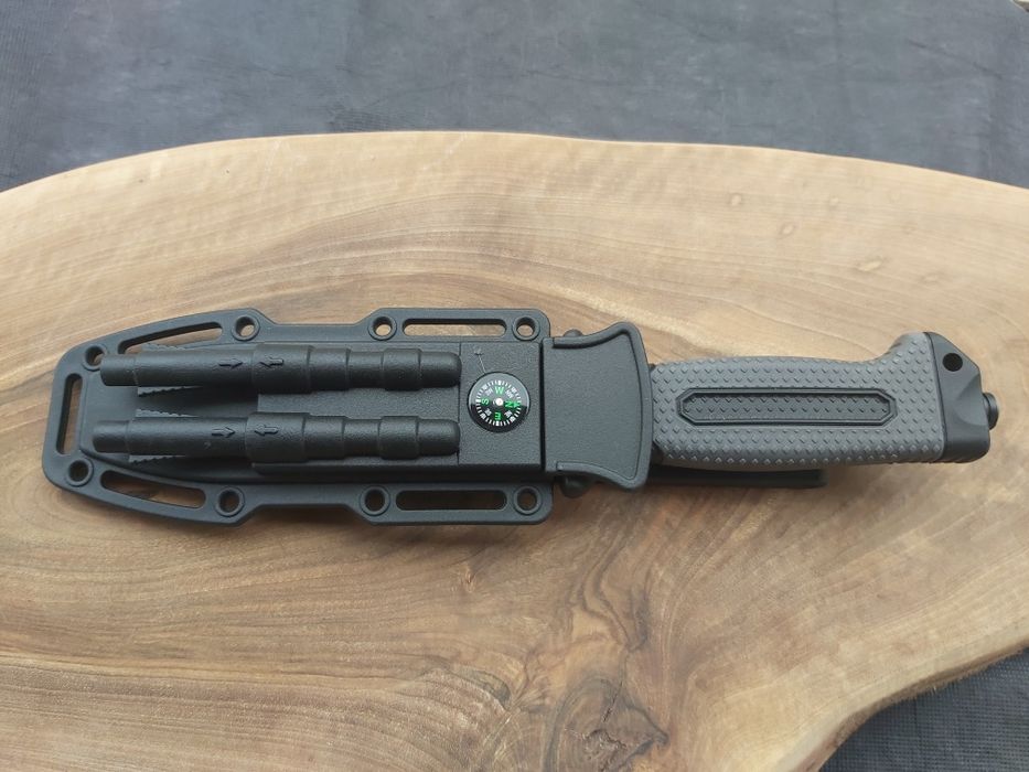 Тактически нож с кания,компас,запалка,свирка и точило,ТК302