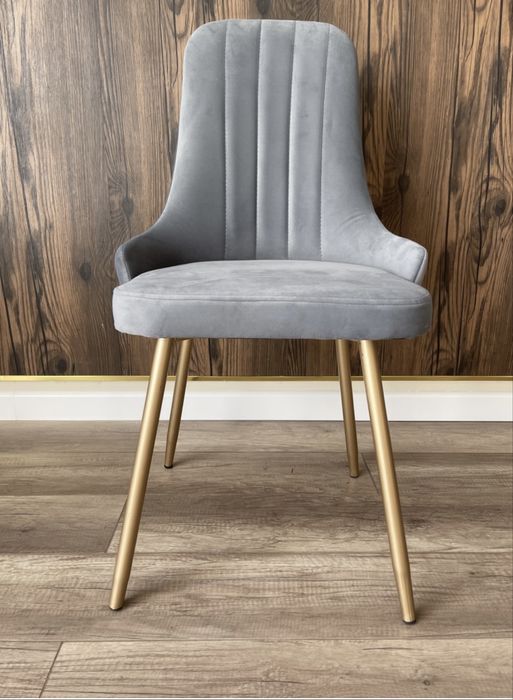 Стул JASA QAZ, 95x55x55 см, золотой, светло серый 2 шт