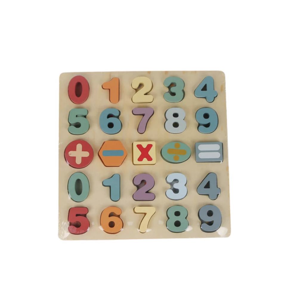 Puzzle tip Montessori 3D cu cifre si semne matematice NOU