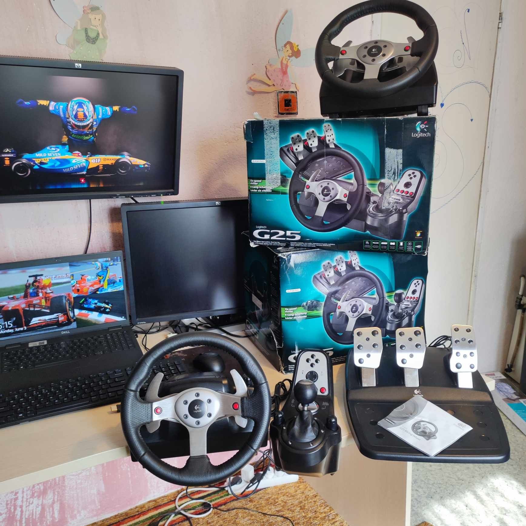 Logitech G25 спортен волан със скоростен лост и педали за PC PS и Xbox