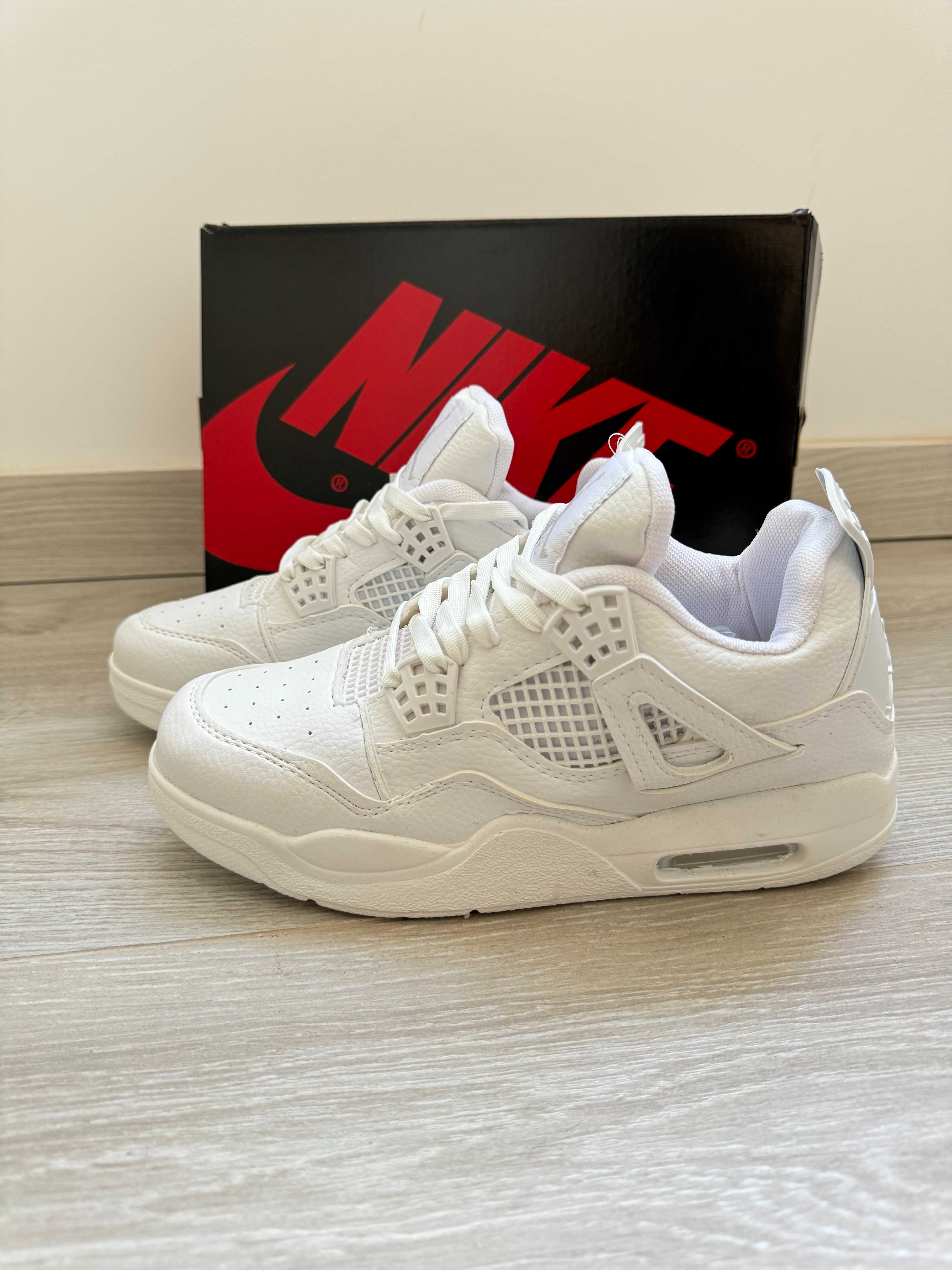 Adidasi AIR JORDAN 4Pure Money, Produs Nou NIKE Full Box Triple White