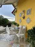 Set unicat mobilier exterior fier-marmura grădina
