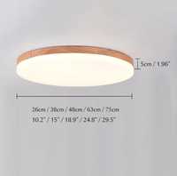 LED лафон за таван 63 см дървена основа дистанционно