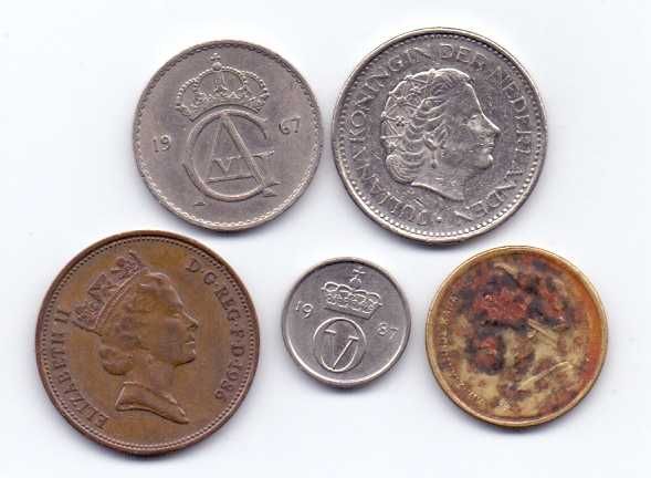 Monede (1967-1987)-5buc. din 5 tari si (1964-1995)-6buc. din 3 tari