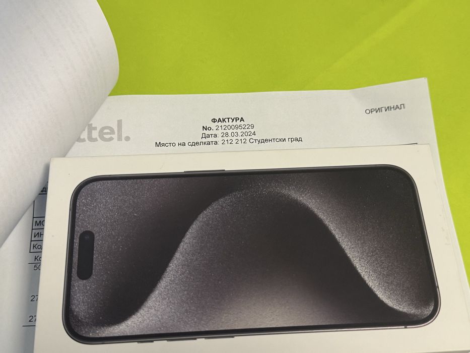 КАТО НОВ 128GB iPhone 15 Pro Yettel Гаранция 2027 Black Черен