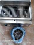 Gratar de banc dublu cu piatra lavica pe gaz din inox alimentar