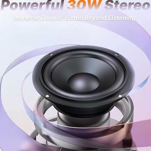 Нова Bluetooth колонка 30W стерео звук RGB светлини IPX5 водоустойчива