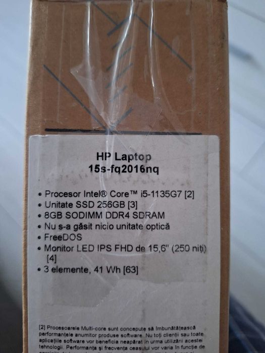 Vând laptop HP procesor i5 ssd256gb 8gb ram ddr4 monitor 15,6 Free dos