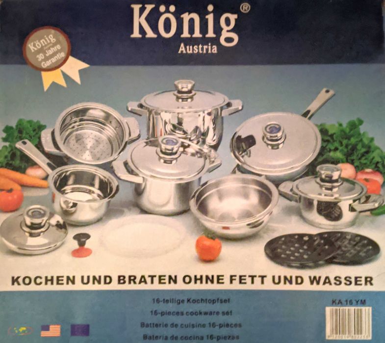 Set vase profesionale 7 piese din inox 18/10 - Made in Austria