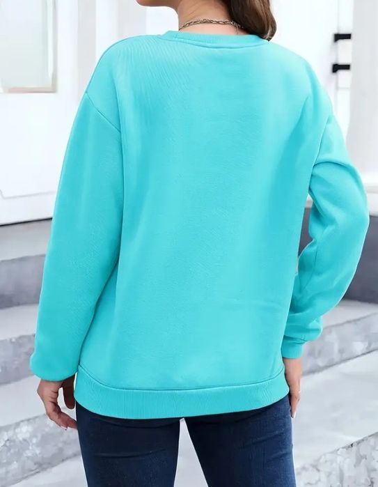 Bluza Emporio vatuita turcoaz, sezonul rece, import Italia, new collec