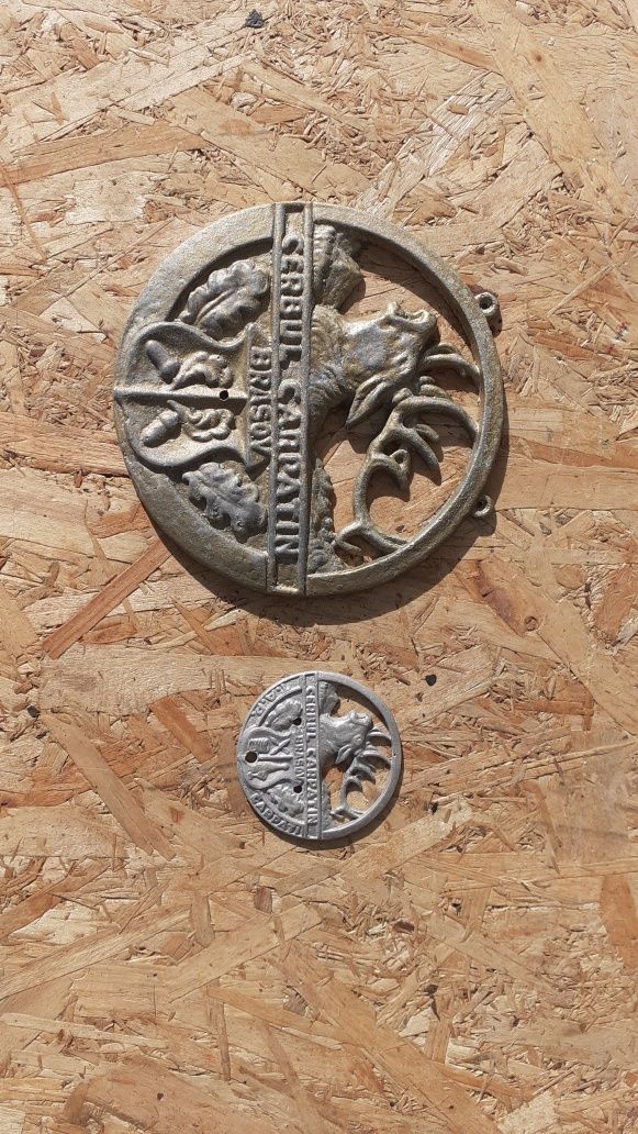 Emblema de aluminiu Cerbul Carpatin/Brasov(diametru 7,5 cm)