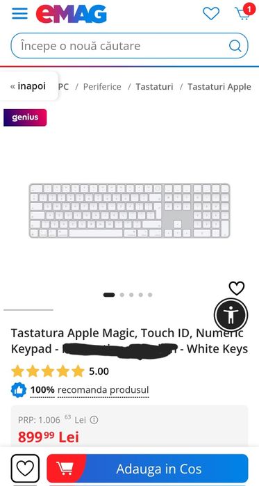Tastatura Apple Magic, Touch ID, Numeric Keypad - QWERTZ, Sigilata