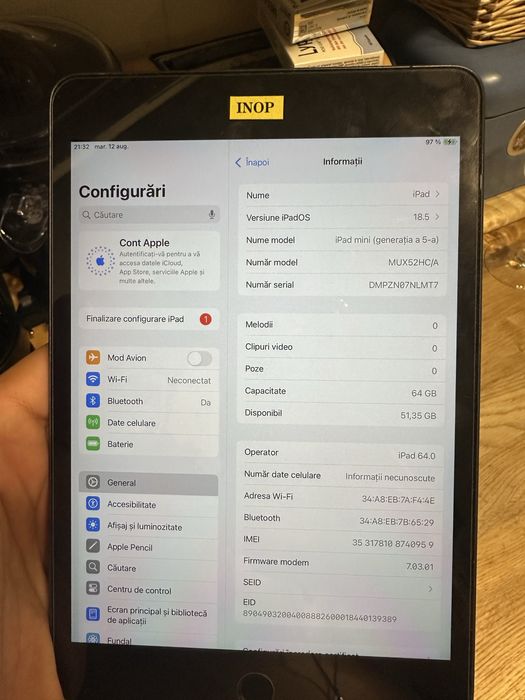 Ipad mini 5 cellular 64gb stare perfecta