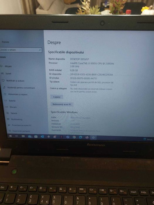 Laptop Lenovo B50-80, i3, 8GB RAM, SSD 256GB