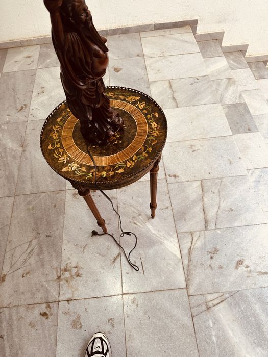 Ръчно резбована дървена лампа – ориенталски стил (ок. 1955–1970 г.)