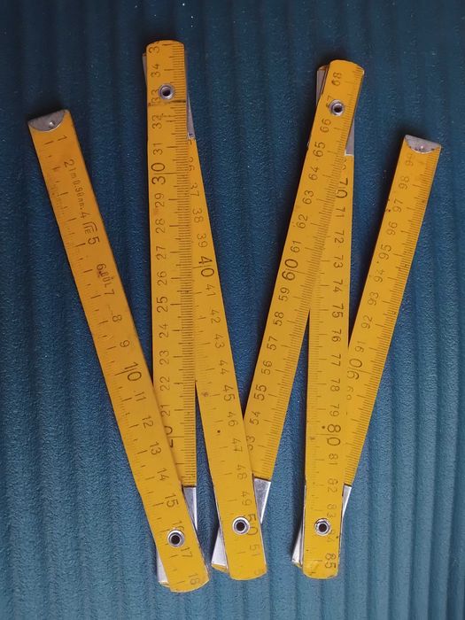 Стар дървен сгъваем български метър - качество от едно време