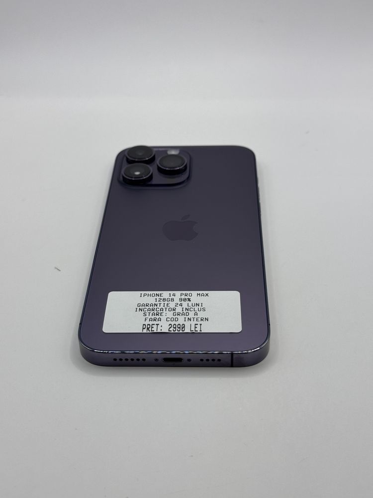 Magazin vinde Iphone 14 Pro Max 128GB 90% Grad A Garantie 24 luni