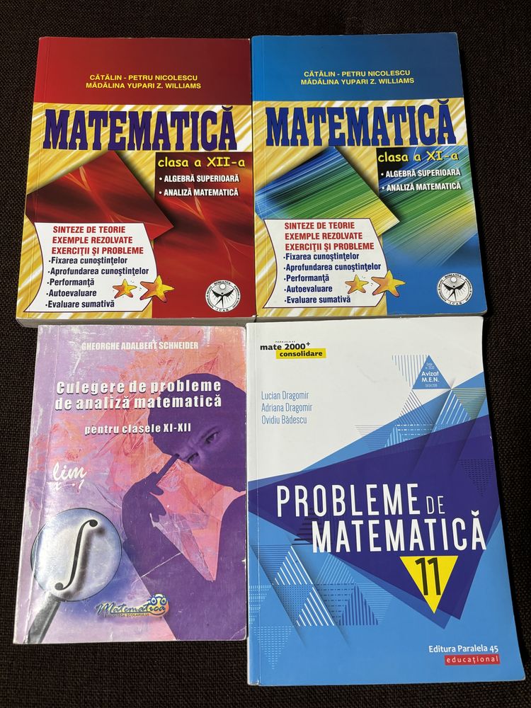 Pachet culegeri matematică pentru clasele 11-12