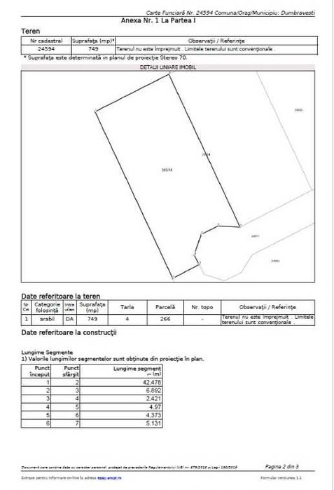 Teren de vânzare intravilan 749 mp deal-munte